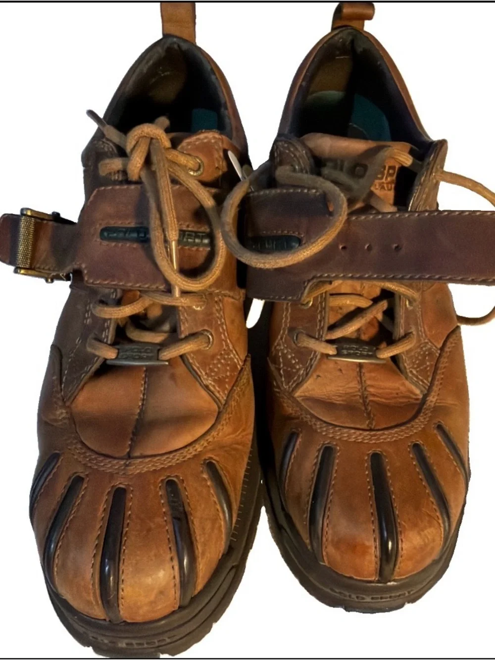 Polo Ralph Lauren Vtg 8B  Brown Leather Casual Strap Shoes